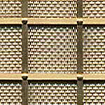 Georgian 25mm Square Grille - Natural Brass, All Rivets, Fine Mesh