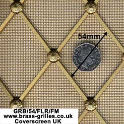 Regency Natural Brass Decorative Grille - 54mm Diamonds Scale Example